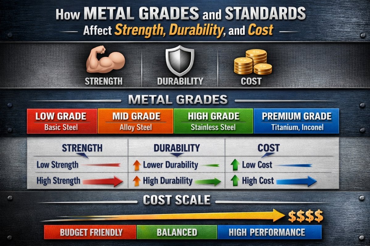 metal grades standards strength durability cost